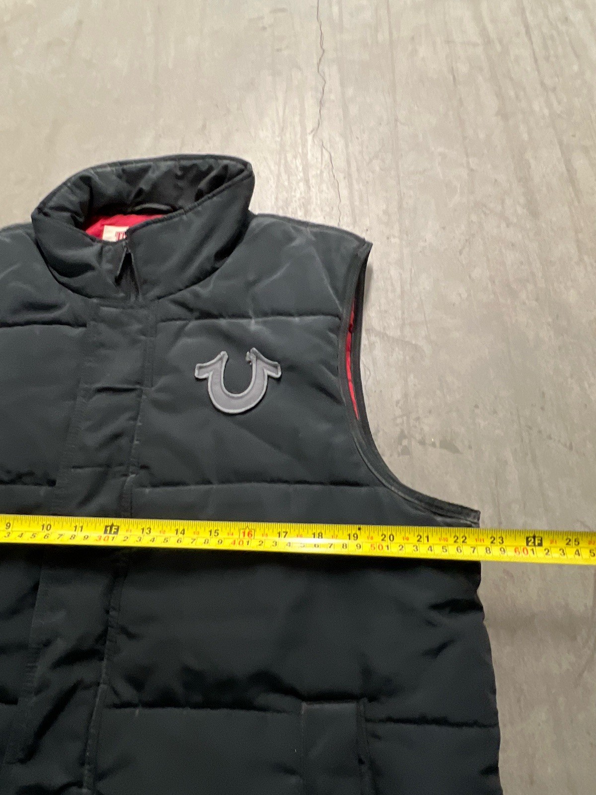 True Religion Men's XL Black Puffer Vest - Stylish & Warm Outerwear image 6