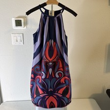 Banana Republic Women’s Halter Dress Blue- Purple-Red Geometric Size 4 NWT