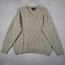 Vintage Tosani Canada Sweater Mens XL Taupe Gray Wool Blend Oversized Grandpa