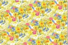 2 Sheets Quality Easter Gift Wrapping Paper - Spring Flowers Daffodils Tulips