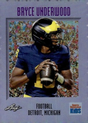BRYCE UNDERWOOD RC 2025 Leaf SI Kids /405 Pre-ROOKIE Holo #12 Michigan ID:154598