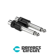 Hosa GPR-101 RCA to 1/4" TS Adapters - 2 PACK ADAPTER - NEW - PERFECT CIRCUIT