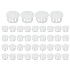 40 Pcs 16mm/5/8" Plastic Hole Plugs, Flush Type Round Plug White