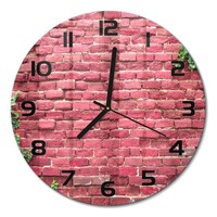 Runde Wanduhr Runde Glasuhr Aus Glas Backsteinwand Schwarze Zeiger Fi30 Cm