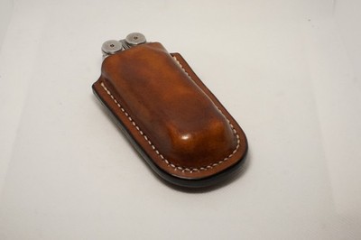 Leatherman wave plus leather sheath handmade dark brown color. Sheath only.