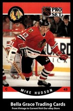 1990-91 Pro Set Mike Hudson #431 Chicago Blackhawks Rookie NHL Hockey