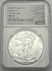 2025 (P) $1 American Silver Eagle w/ Eagle Privy Mark First Releases NGC MS69
