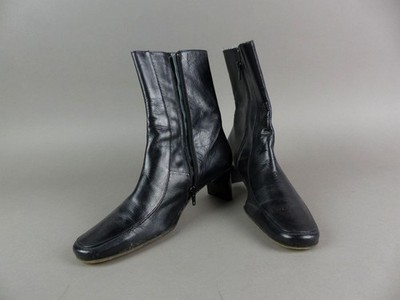 Strenesse Blue Damen Ankle Boots Gr. 38 schwarz Leder Stiefelette Karree (19417)