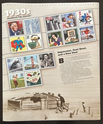 USA Bogen Celebrate the Century 1930s postfrisch