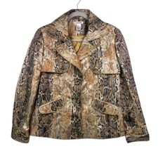 Vintage Jendo Metallic Snake Print Blazer Jacket Size 12 Excellent