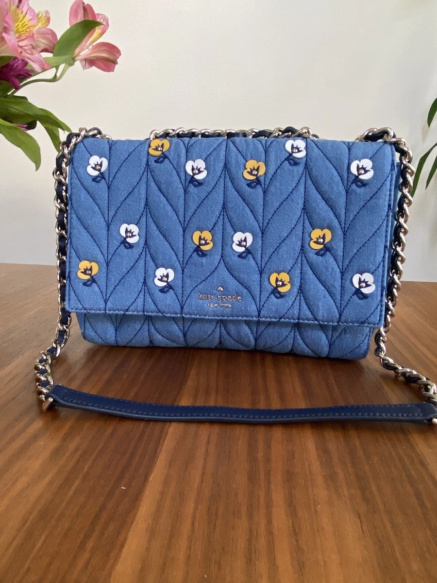 NWT 429 Kate Spade Emelyn Briar Lane Quilted Applique Denim