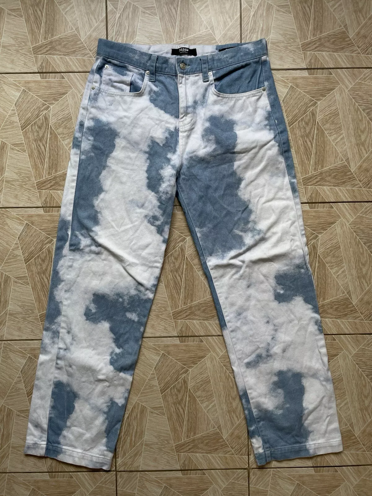 Y2K Rare pantalon jean streetwear personnalisé jaded London Cloud denim coupe skate 32x32