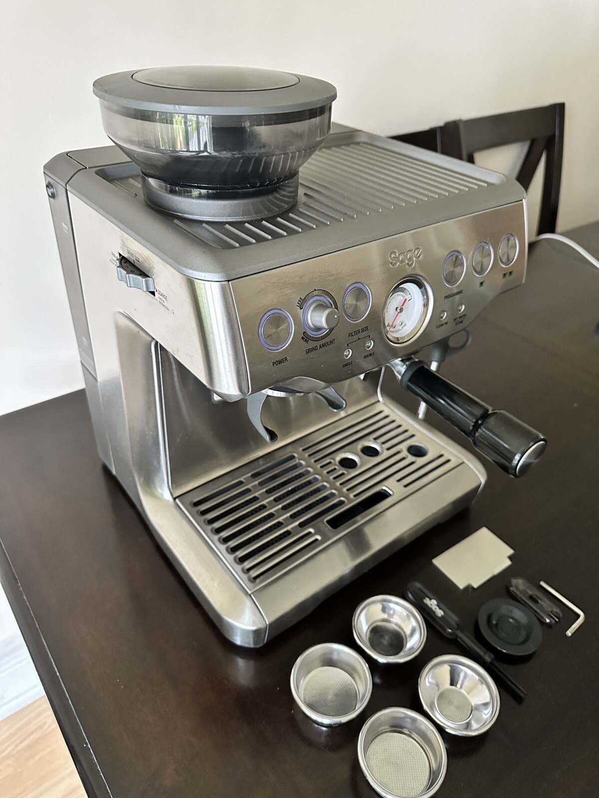 Sage Barista Express Coffee Machine BeantoCup Stainless (BES875UK