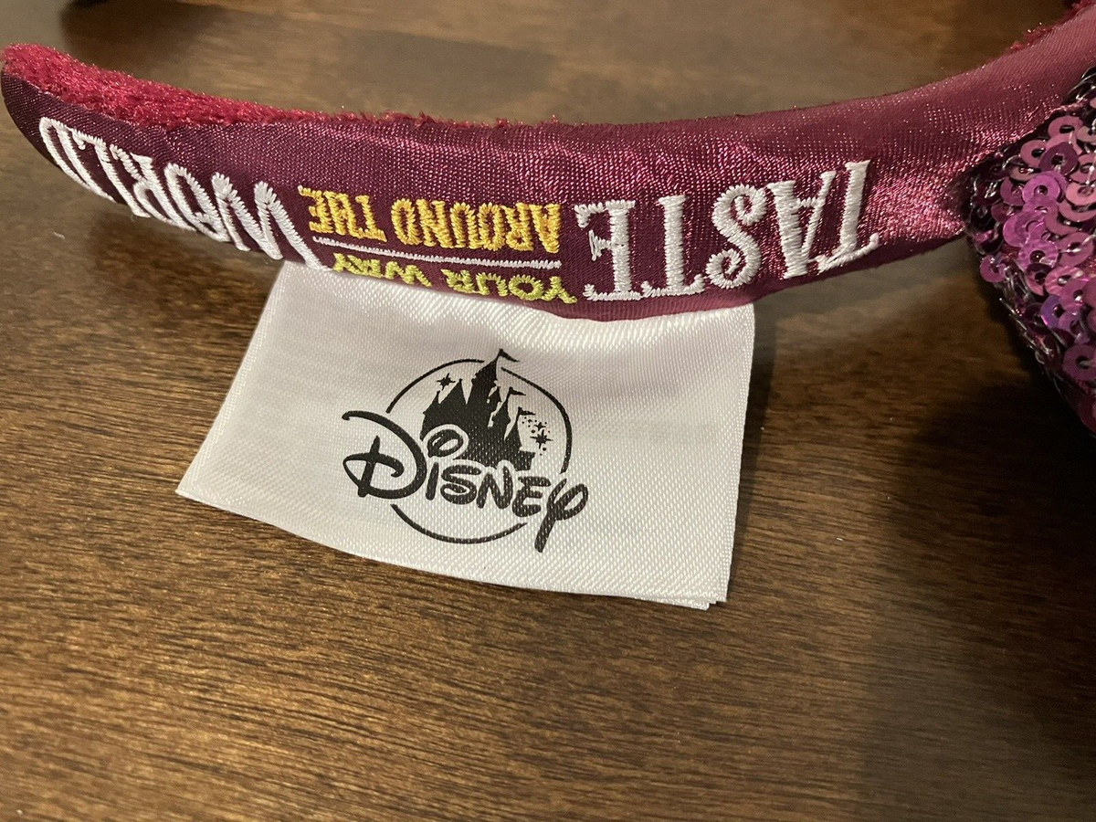 Disney Parks Minnie Mouse Sequined Ear Headband Epcot Wine 2020 VHTF RARE Disney Parks Epcot Wine Minnie Mouse Sequins Ear Headband  main image 2