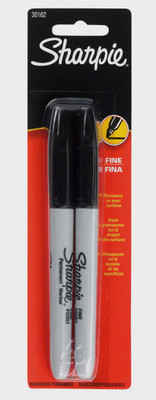 Sharpie Black Fine Tip PERMANENT MARKER 2pk Waterproof Smear-Proof No Fade 30162