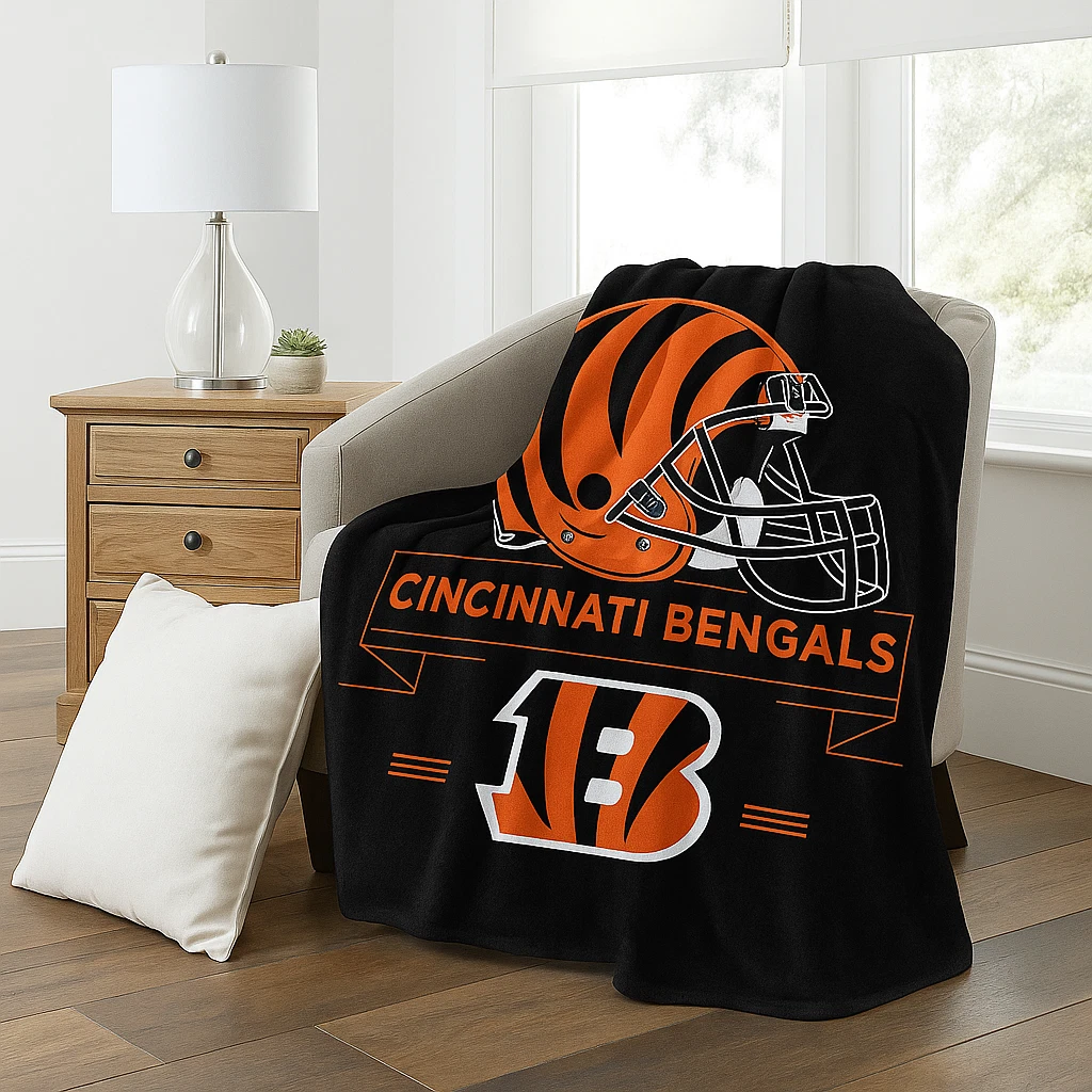 Cincinnati Bengals football Plush Blanket, Soft & Warm