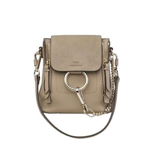 chloé grey mini faye backpack Chloe Mini Faye Leather & Suede Backpack - Small