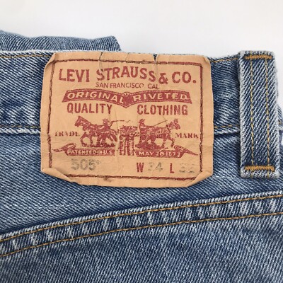 Vintage Levi Strauss 505 Blue Denim Jeans - Retro Cotton Work Wear 