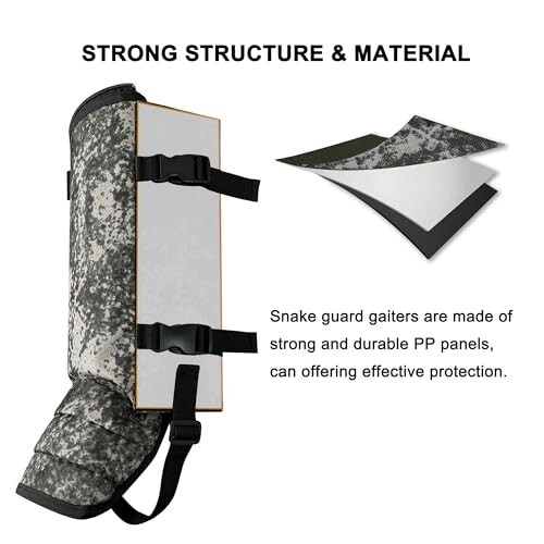 Waterproof Snake Gaiters Leg Guards, Adjustable Bite Protection for Hunting - Picture 6 of 8