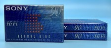 Lot of 3 Sony HiFi 90 Minute Normal Bias Blank Cassette Tapes Type 1 C-90HFB NEW