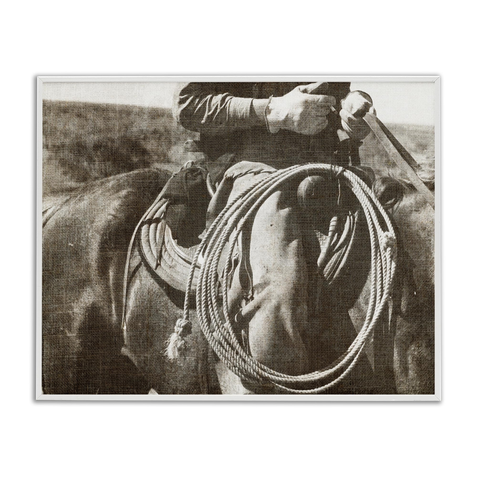 Cowboy with Lasso Framed Giclee Art Design by RileyB