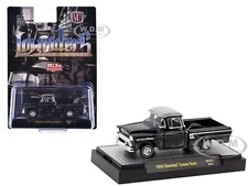 1958 CHEVROLET CAMEO PICKUP BLACK "LOWRIDERS" 1/64 DIECAST CAR BY M2 31500-MJS71