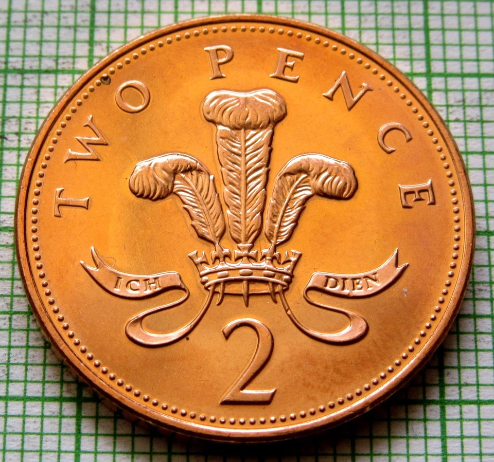 GREAT BRITAIN ELIZABETH II 2004 2 PENCE, Prince of Wales BADGE, MAGNETIC UNC - Image 3 of 4