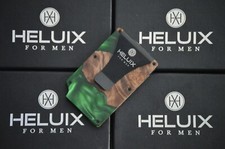 Mens RFID Wood & Resin Bank Credit Card Cash Wallet Gift Idea - Emerald