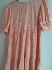 Nobody's child viscose apricot and white ditsy Rochelle mini dress sz 8 (h) Sale