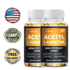 2 Packs Acetyl L-Carnitine 1500mg Fat Burner Energy Support Nervous System