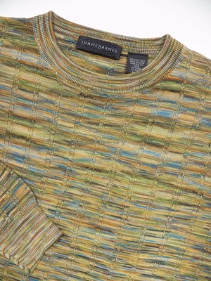 Jhane Barnes Mens Medium Crewneck Sweater 100 Silk Luxury Green