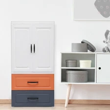 3 Tier 2-Drawer Chest Dresser Clothes Storage Bedroom Furniture Cabinet Locker