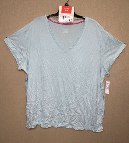 Hue NWT Plus Size 3X Short Sleeve ‘Plume’ Blue Sleep Shirt (0509130) - Picture 1 of 5