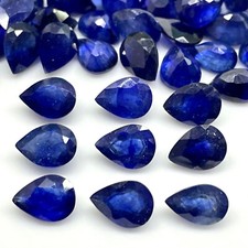 9 Pcs Natural Blue Sapphire 8x6mm Pear Cut Rich Blue Loose Gemstones Lot
