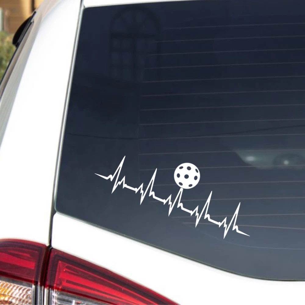 EKG Heartbeat Pickleball Decal Sticker - Perfect Gift for Players
