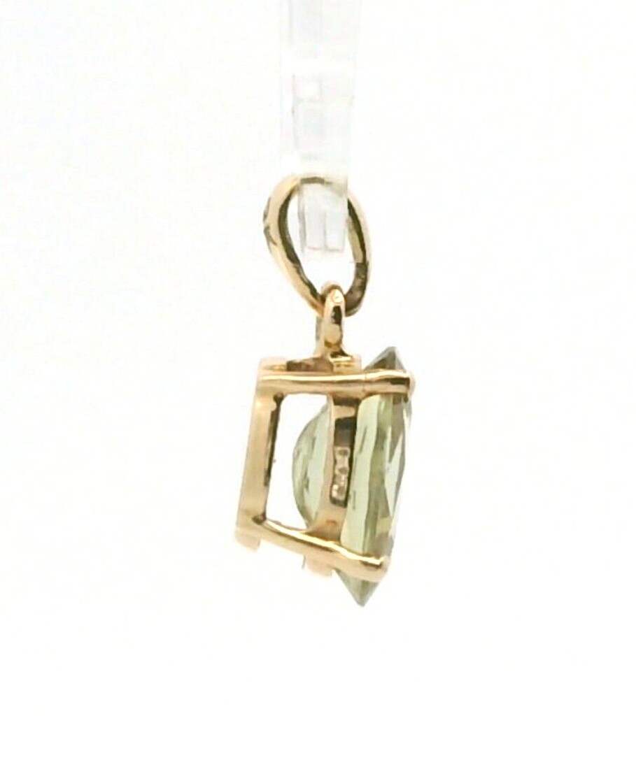 9ct Yellow Gold Pendant Kunzite Stone UK Hallmarked Size 14mm by 6mm image 5
