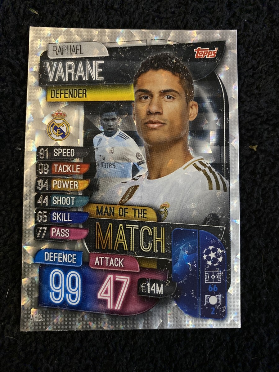 VARANE MAN OF THE MATCH #265 TOPPS MATCH ATTAX 2019-20 VARANE MAN OF THE MATCH #265 TOPPS MATCH ATTAX 2019-20