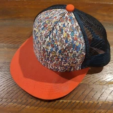 WHERES WALDO TRUCKER HAT Orange-Flat-Brim Snapback Men/Women/Teen