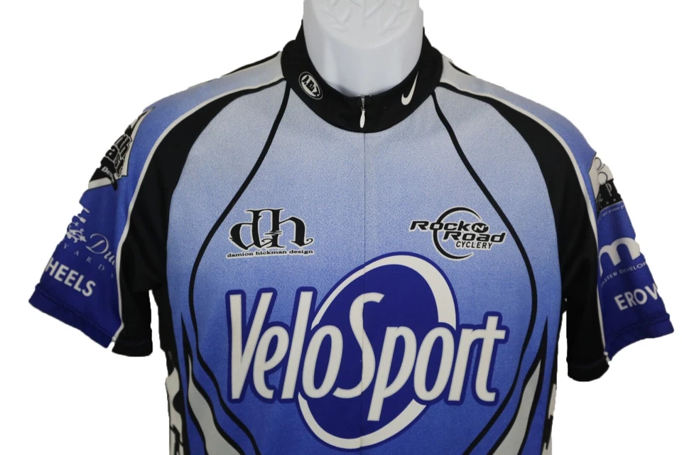 Camisa de ciclismo Louis Garneau Velo Sport manga corta 1/2 cremallera poliéster azul pequeña Foto 2 de 4