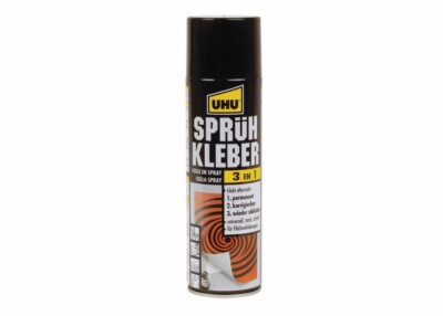 UHU Sprühkleber 3 in 1 Dose 500ml Permanent, Nachkorrigierbar, Wieder Ablösbar