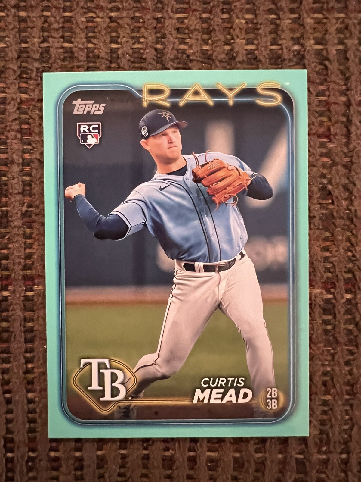 2024 Topps Series 1 #82 Curtis Mead Aqua Fanatics Exclusive RC Rays