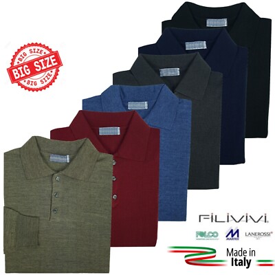 Herren Poloshirt 3 Knöpfe Klassischer Wollpullover Übergrößen 3x 4x 5x