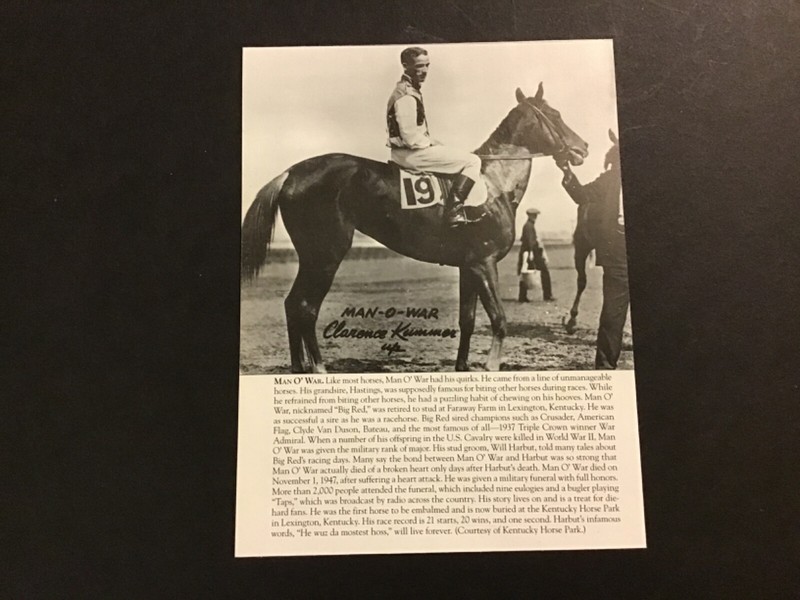 MAN O’ WAR photo Horse Racing CHAMPION