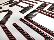 3D CARBON / RED OUTLINE RAISED DOMED TAILGATE LETTERS FOR COLORAD 2023-26