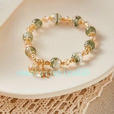 Natural Crystal Green Ghost Crystal Bracelet for Women's Wealth Attraction