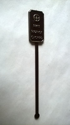 Hyatt Regency Chicago Swizzle Stick Drink Stirrer Spir-It USA Brown Plastic 