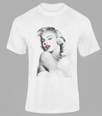 Marilyn Monroe, Monochrome Poster, Red Lips, T-Shirt