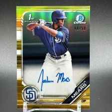 JOSHUA MEARS 2019 Bowman Draft #'d /50 1st RC Auto #CDA-JM REFRACTOR Autograph