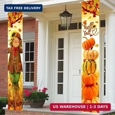 Hello Fall Porch Decor Autumn Harvest Porch Banner Sign