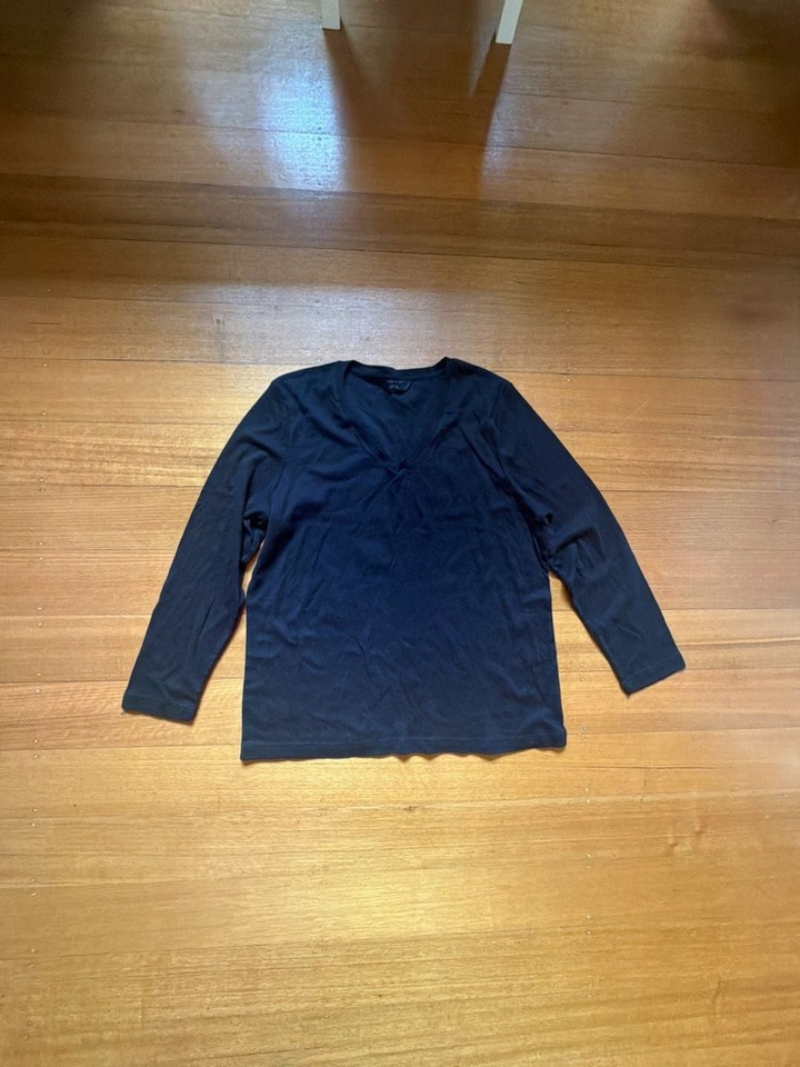 Expression Black V-Neck Long Sleeve Tee